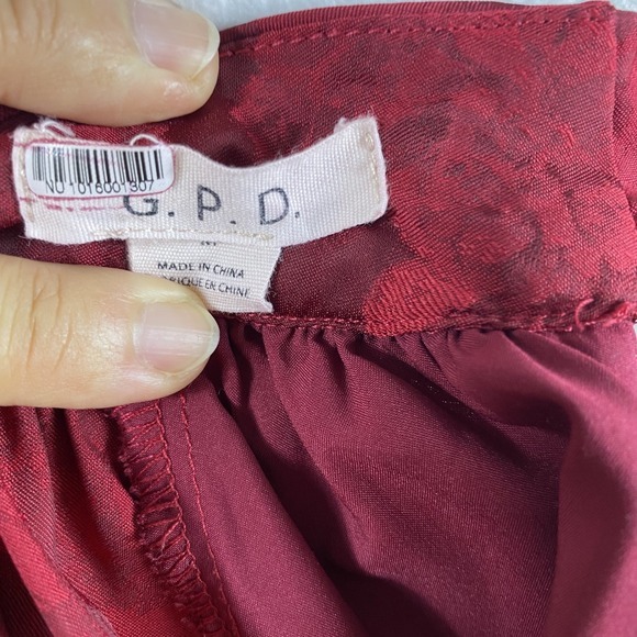 Anthropologie g. p. d. Jacquard Tunic‎ Mini Dress Sz M Red Floral Flutter Date - Picture 8 of 12